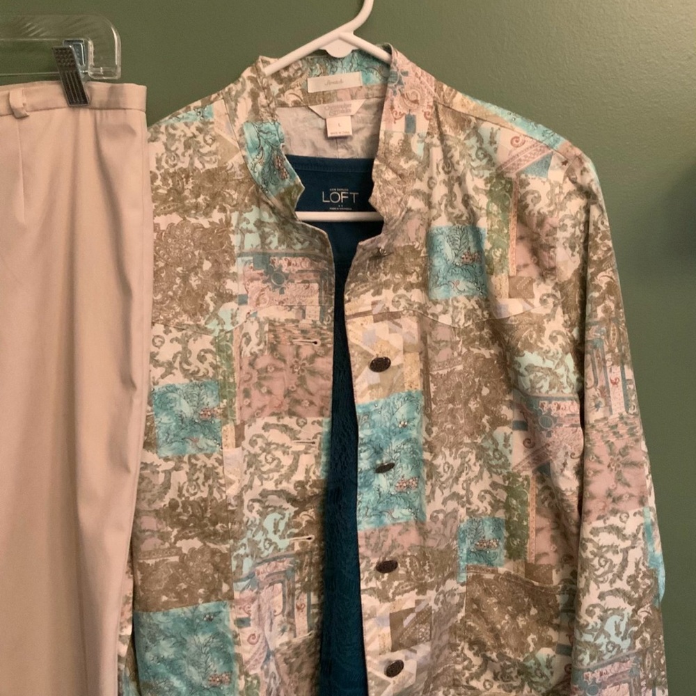 Christopher & Banks Multicolor Patchwork Blazer